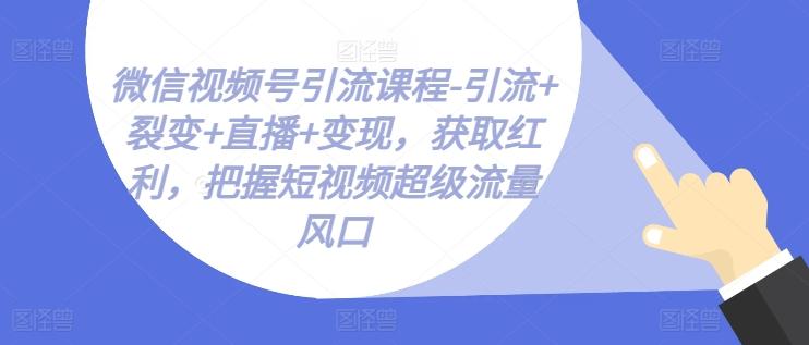 微信视频号引流课程-引流+裂变+直播+变现，获取红利，把握短视频超级流量风口-搞机圈