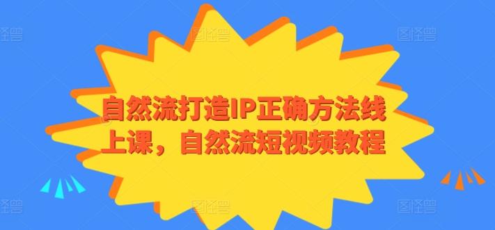 自然流打造IP正确方法线上课，自然流短视频教程-搞机圈