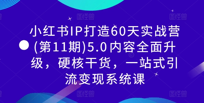 小红书IP打造60天实战营(第11期)5.0​内容全面升级，硬核干货，一站式引流变现系统课-搞机圈