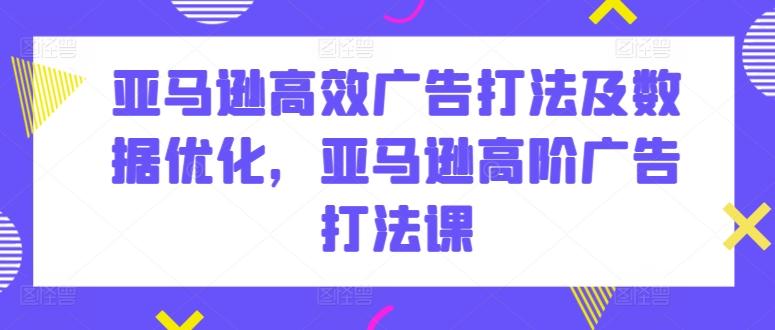 亚马逊高效广告打法及数据优化，亚马逊高阶广告打法课-搞机圈
