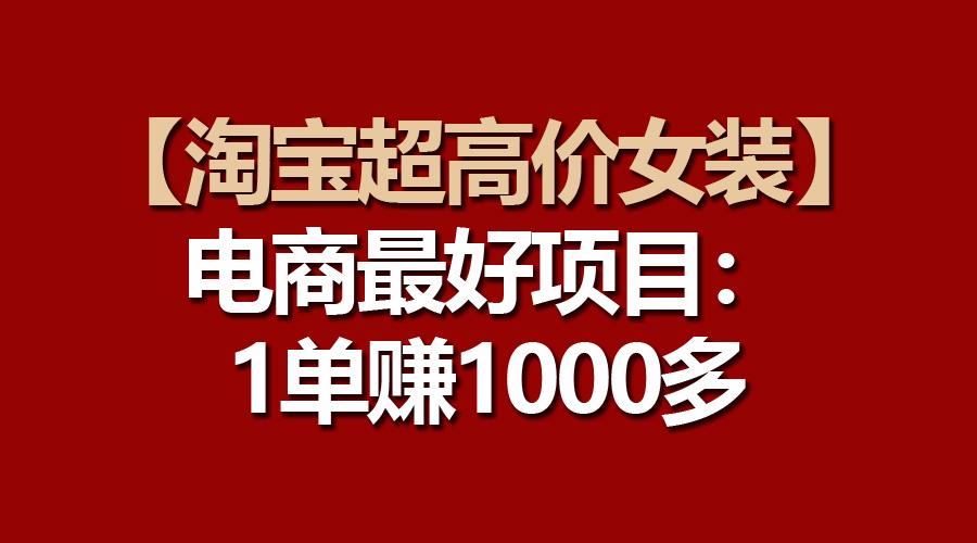 【淘宝超高价女装】电商最好项目：一单赚1000多-搞机圈
