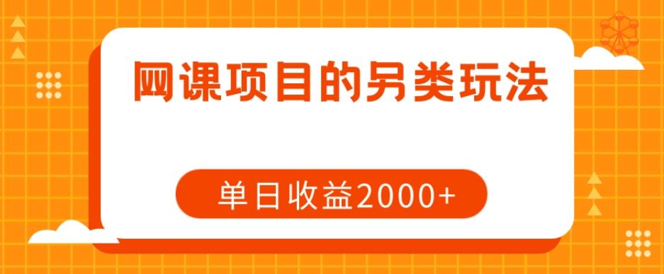 网课项目的另类玩法，单日收益2000+【揭秘】-搞机圈