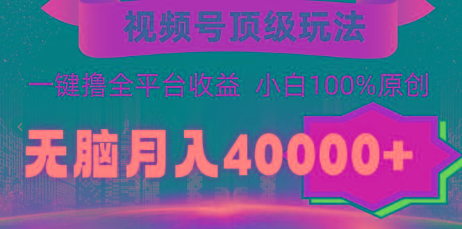(9281期)视频号顶级玩法，无脑月入40000+，一键撸全平台收益，纯小白也能100%原创-搞机圈