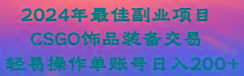 2024年最佳副业项目 CSGO饰品装备交易 轻易操作单账号日入200+-搞机圈