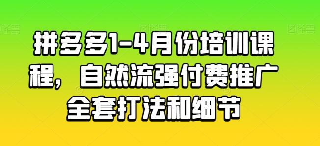 拼多多1-4月份培训课程，自然流强付费推广全套打法和细节-搞机圈