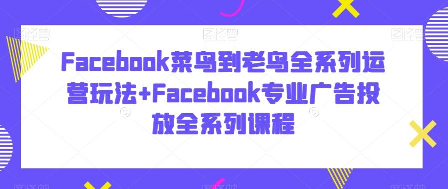 Facebook菜鸟到老鸟全系列运营玩法+Facebook专业广告投放全系列课程-搞机圈