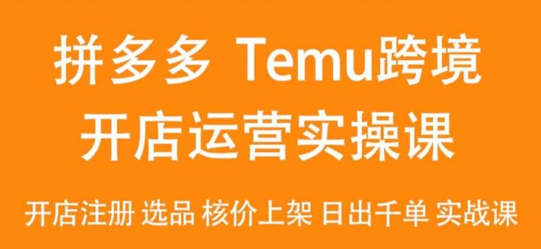 2024Temu最新玩法，Temu跨境开店运营实操课，开店注册/选品/核价上架/日出千单实战课-搞机圈