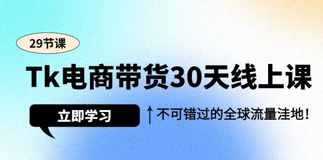 (9463期)Tk电商带货30天线上课，不可错过的全球流量洼地(29节课)-搞机圈