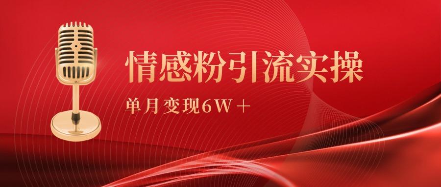 (9473期)单月变现6w+，情感粉引流变现实操课-搞机圈