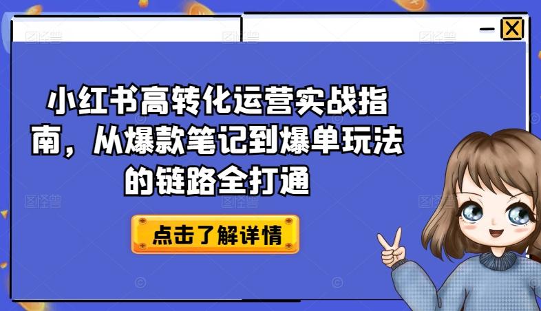 小红书高转化运营实战指南，从爆款笔记到爆单玩法的链路全打通-搞机圈