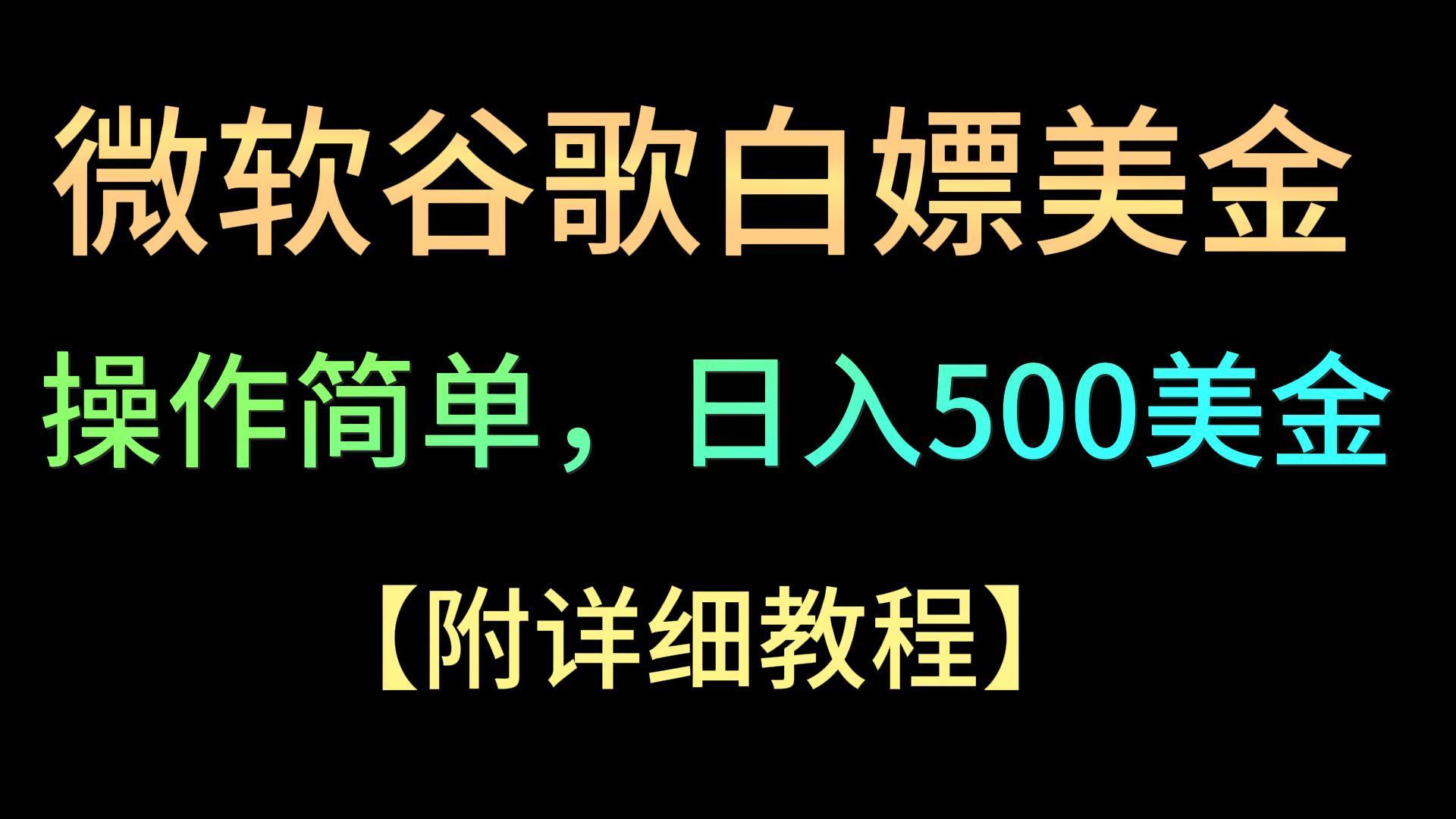 微软谷歌项目3.0，轻松日赚500+美金，操作简单，小白也可轻松入手！-搞机圈