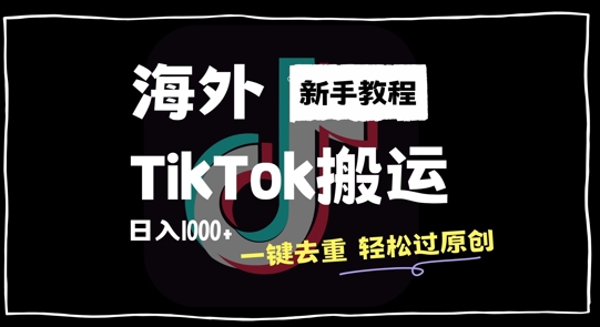 2024最新海外TikTok搬运玩法，一键去重轻松过原创，新手无经验也能日入1k【揭秘】-搞机圈