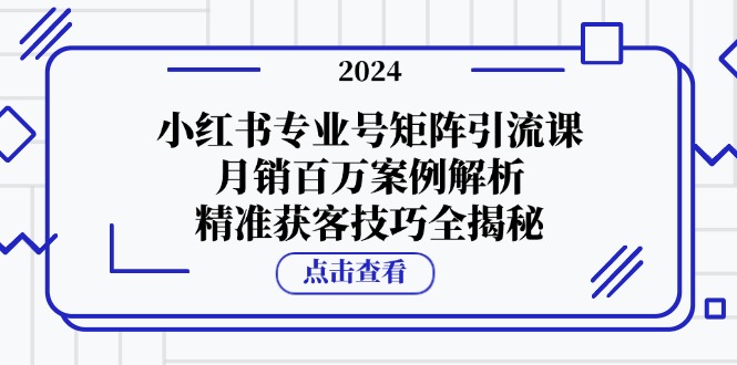 小红书专业号矩阵引流课，月销百万案例解析，精准获客技巧全揭秘-搞机圈