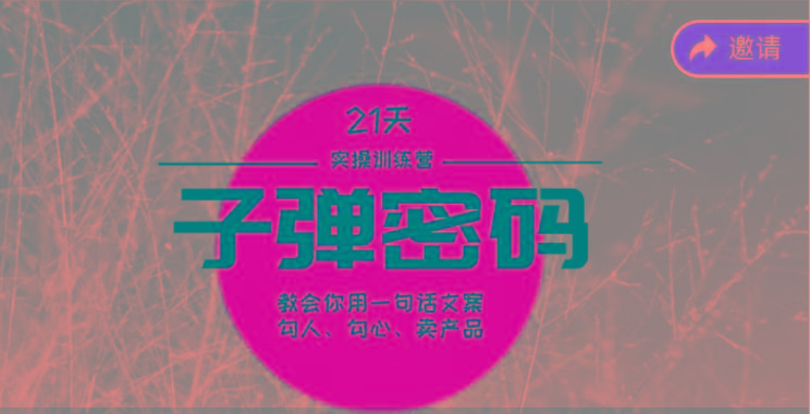 《子弹密码训练营》-用一句话文案勾人勾心卖产品，21天学到顶尖文案大师策略和技巧-搞机圈