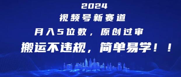 2024视频号新赛道，月入5位数+，原创过审，搬运不违规，简单易学【揭秘】-搞机圈