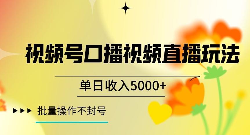 视频号囗播视频直播玩法，单日收入5000+，批量操作不封号【揭秘】-搞机圈