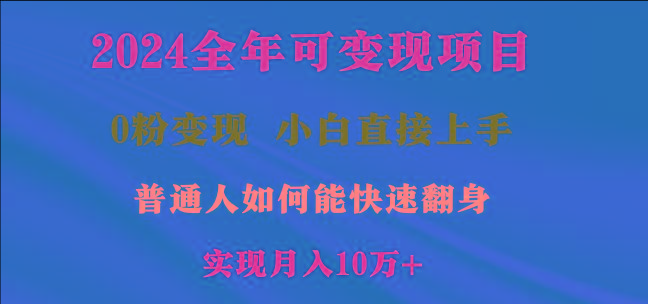 2024全年可变现项目，一天收益至少2000+，小白上手快，普通人就要利用互…-搞机圈