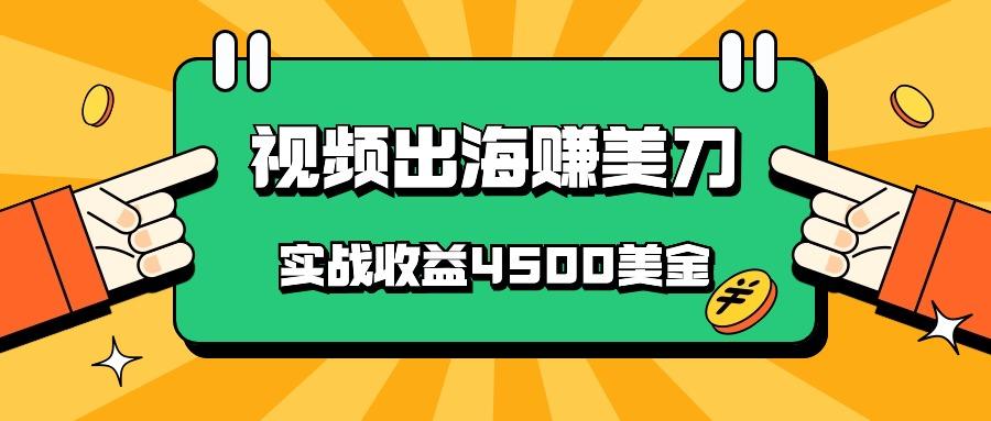 国内爆款视频出海赚美刀，实战收益4500美金，批量无脑搬运，无需经验直接上手-搞机圈