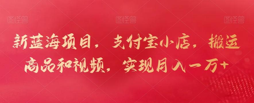 新蓝海项目，支付宝小店，搬运商品和视频，实现月入一万+【揭秘】-搞机圈