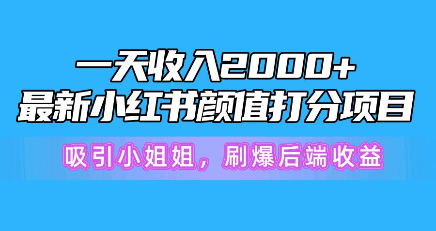 一天收入2000+，最新小红书颜值打分项目，吸引小姐姐，刷爆后端收益-搞机圈
