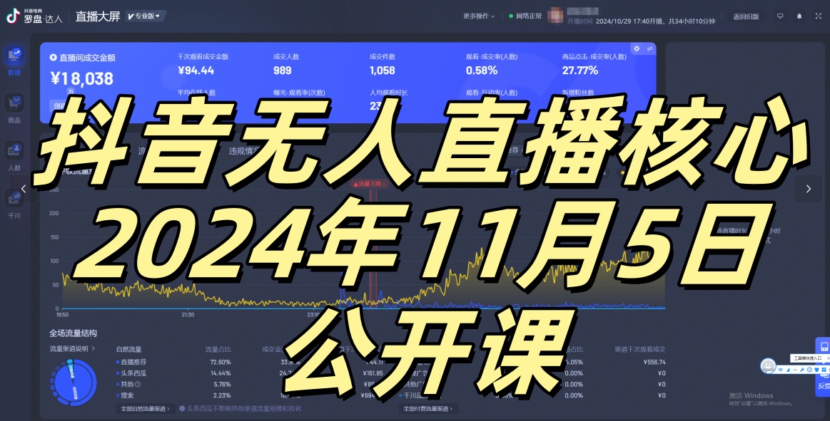 抖音无人直播核心公开课，咸鱼翻身小白可做带有睡后收入月入过万太简单【揭秘】-搞机圈