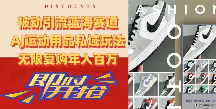 被动引流蓝海赛道，AJ运动用品私域玩法，无限复购年入百万【揭秘】-搞机圈