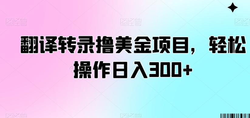 翻译转录撸美金项目，轻松操作日入300+【揭秘】-搞机圈