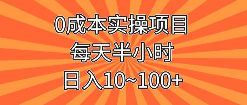 0成本实操项目，每天半小时，日入10~100+-搞机圈