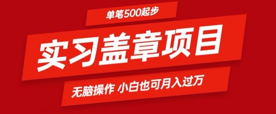 实习代盖章项目一单500起普通人可落地项目小白也可轻易上手-搞机圈