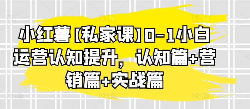 小红薯【私家课】0-1小白运营认知提升，认知篇+营销篇+实战篇-搞机圈