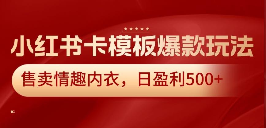 小红书卡模板爆款玩法，售卖情趣内衣，日盈利500+【揭秘】-搞机圈