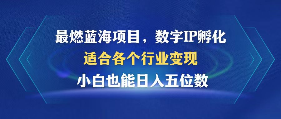 最燃蓝海项目  数字IP孵化  适合各个行业变现  小白也能日入5位数-搞机圈