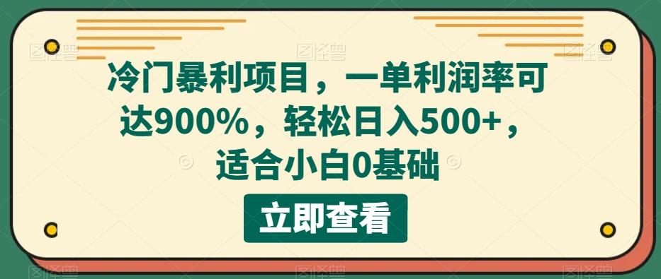 冷门暴利项目，一单利润率可达900%，轻松日入500+，适合小白0基础-搞机圈
