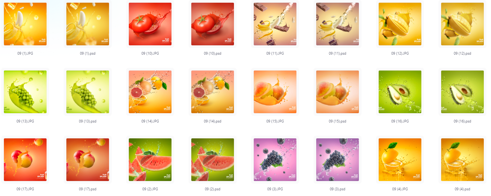 餐饮水果PS模版设计素材17款-搞机圈