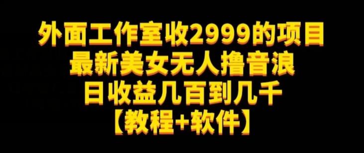 外面工作室收2999的项目最新美女无人撸音浪日收益几百到几千【教程+软件】（仅揭秘）-搞机圈