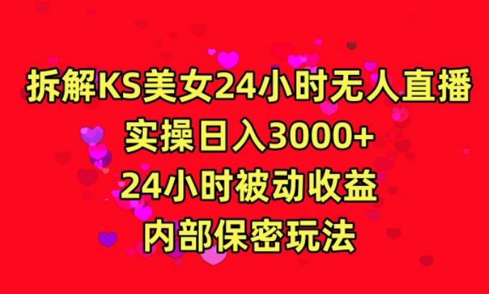 利用快手24小时无人美女直播，实操日入3000，24小时被动收益，内部保密玩法【揭秘】-搞机圈