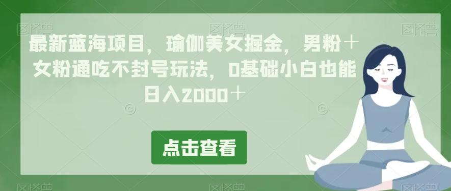 最新蓝海项目，瑜伽美女掘金，男粉＋女粉通吃不封号玩法，0基础小白也能日入2000＋-搞机圈