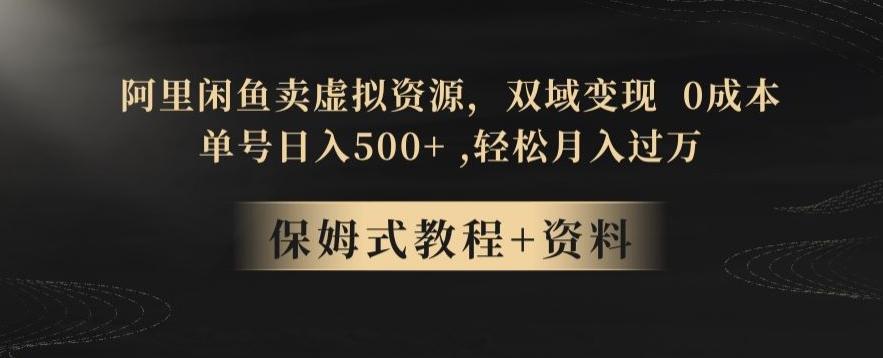 阿里闲鱼卖虚拟资源，双域变现，0成本，日入500+，轻松月入过万-搞机圈