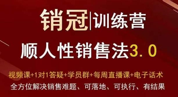 爆款！销冠训练营3.0之顺人性销售法，全方位解决销售难题、可落地、可执行、有结果-搞机圈