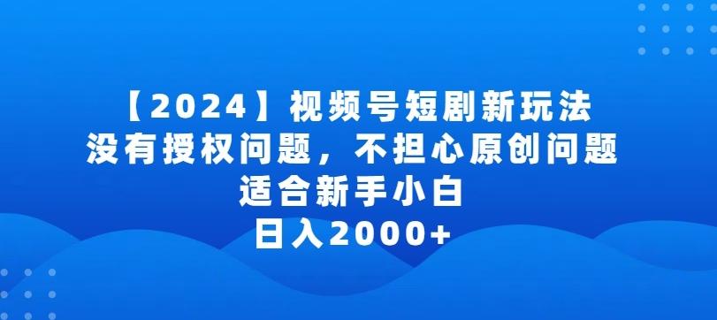 2024视频号短剧玩法，没有授权问题，不担心原创问题，适合新手小白，日入2000+【揭秘】-搞机圈