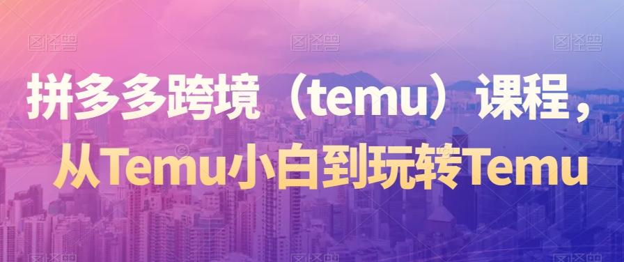 拼多多跨境（temu）课程，从Temu小白到玩转Temu-搞机圈