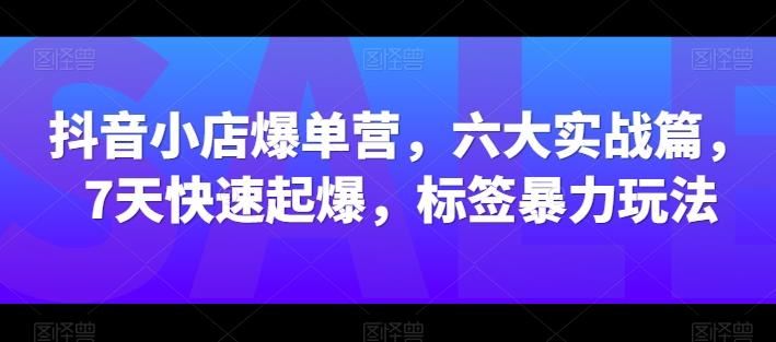 抖音小店爆单营，六大实战篇，7天快速起爆，标签暴力玩法-搞机圈