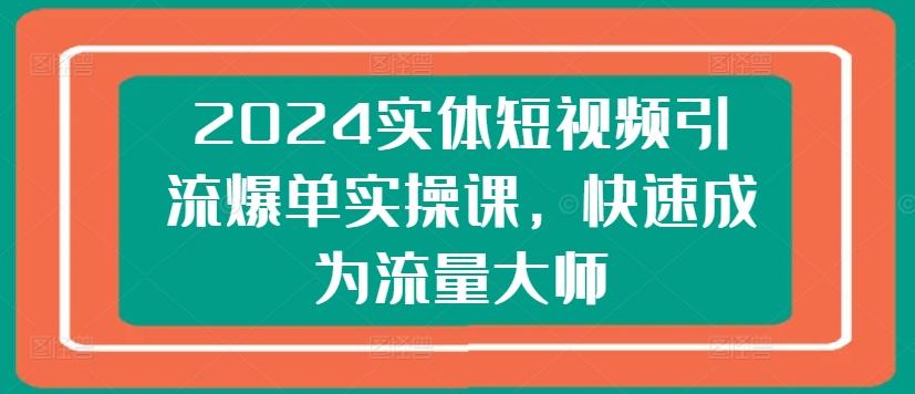 2024实体短视频引流爆单实操课，快速成为流量大师-搞机圈