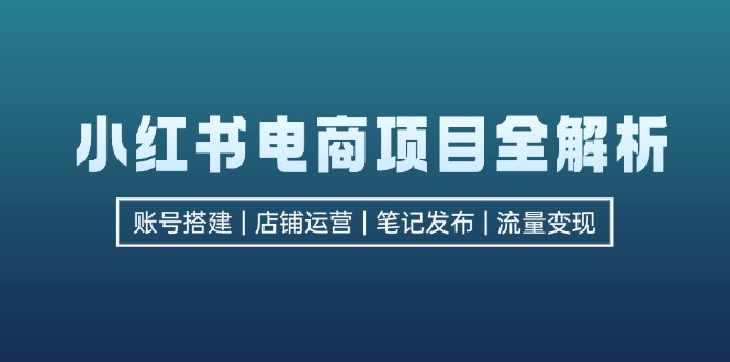 小红书电商项目全解析，包括账号搭建、店铺运营、笔记发布  实现流量变现-搞机圈