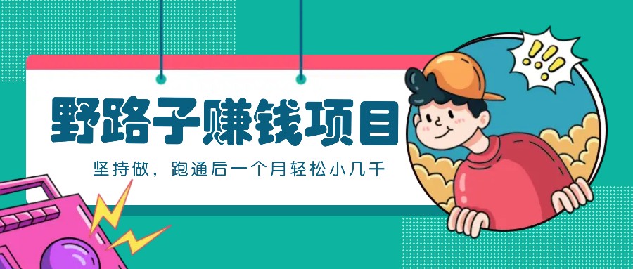 一个人就能操作的野路子赚钱项目，零成本零门槛坚持做，跑通后一个月小几千！-搞机圈