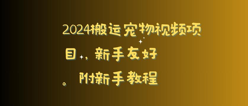 2024搬运宠物视频项目，新手友好，完美去重，附新手教程【揭秘】-搞机圈