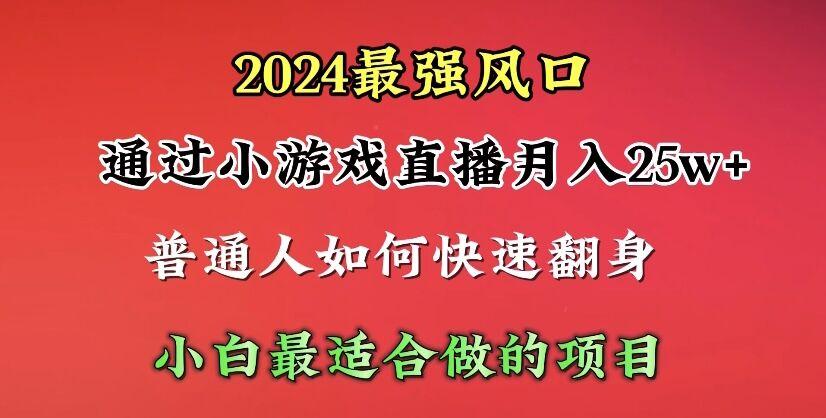 (10020期)2024年最强风口，通过小游戏直播月入25w+单日收益5000+小白最适合做的项目-搞机圈