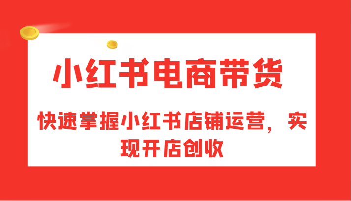 小红书电商带货，快速掌握小红书店铺运营，实现开店创收-搞机圈
