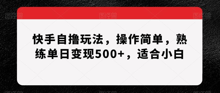 快手自撸玩法，操作简单，熟练单日变现500+，适合小白【揭秘】-搞机圈