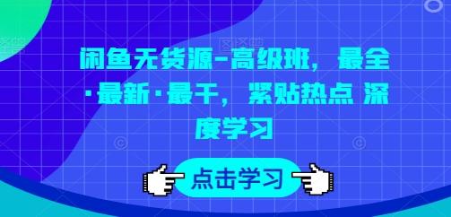 闲鱼无货源-高级班，最全·最新·最干，紧贴热点 深度学习-搞机圈